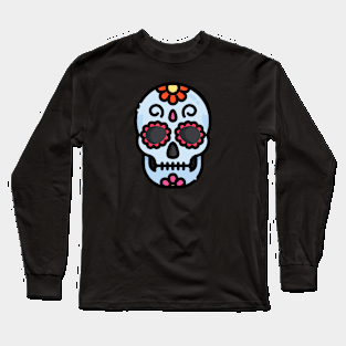 Mexican skull digital artwork Long Sleeve T-Shirt